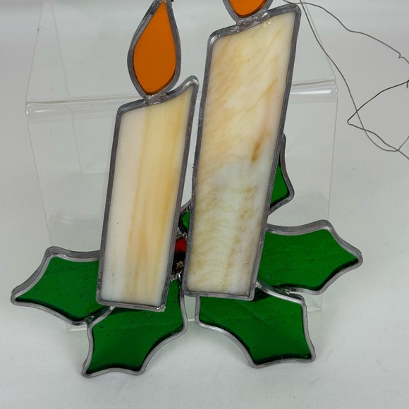 Beautiful Stain Glass Sun Catcher Candles with Holly - Picture 9 of 10